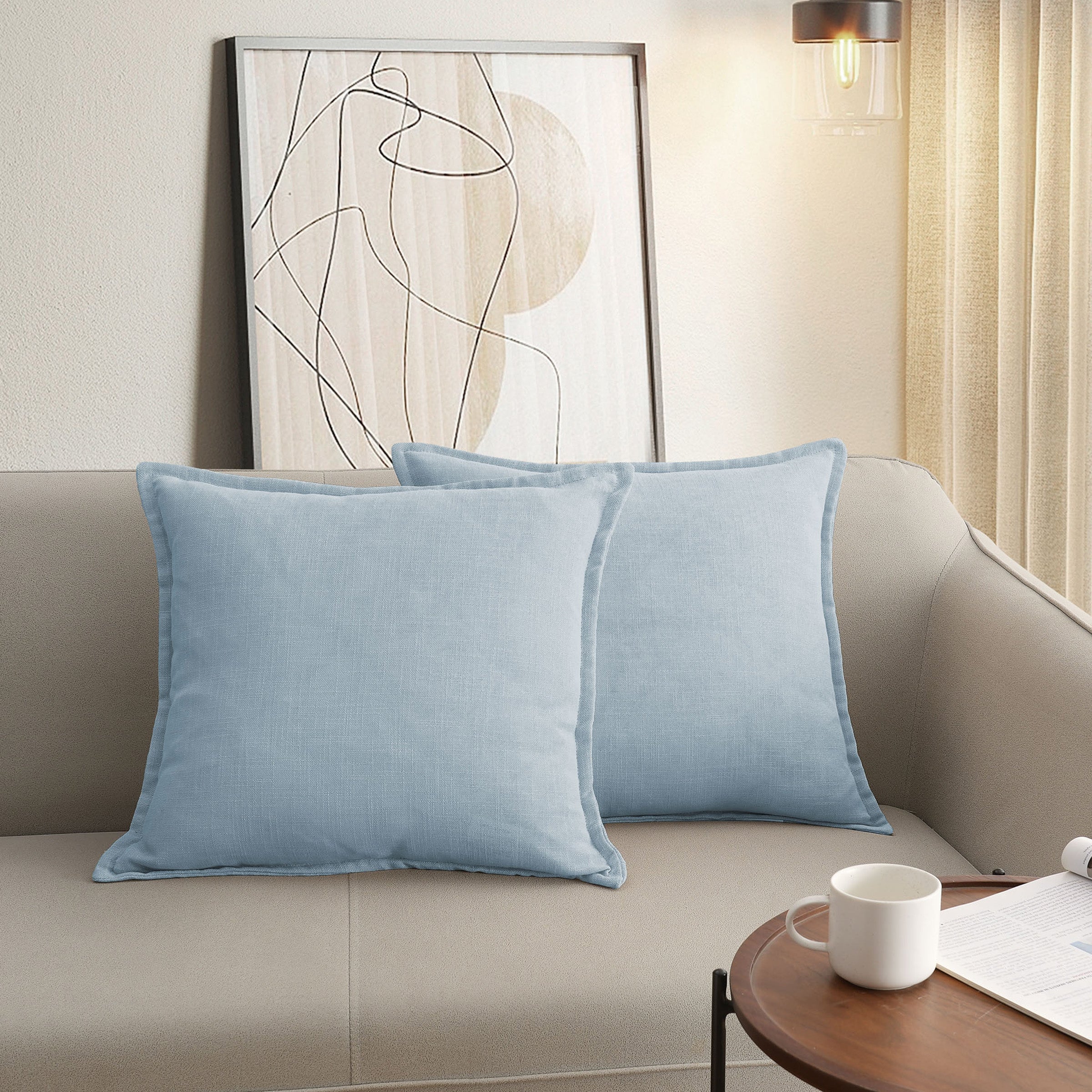 Faux Linen Decorative Pillow (Set of 2)