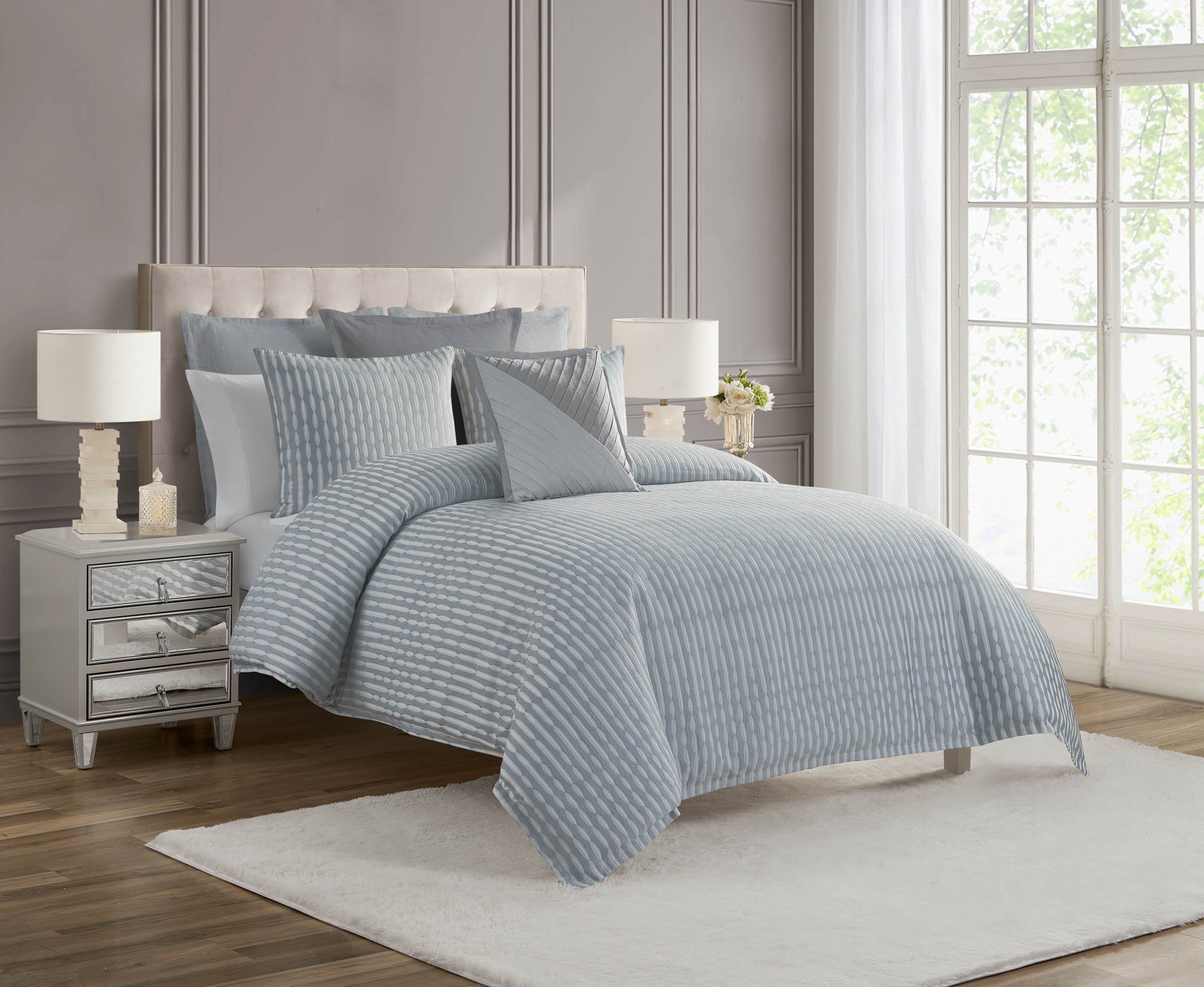 Aretha Blue Moon 3 Piece Comforter Set
