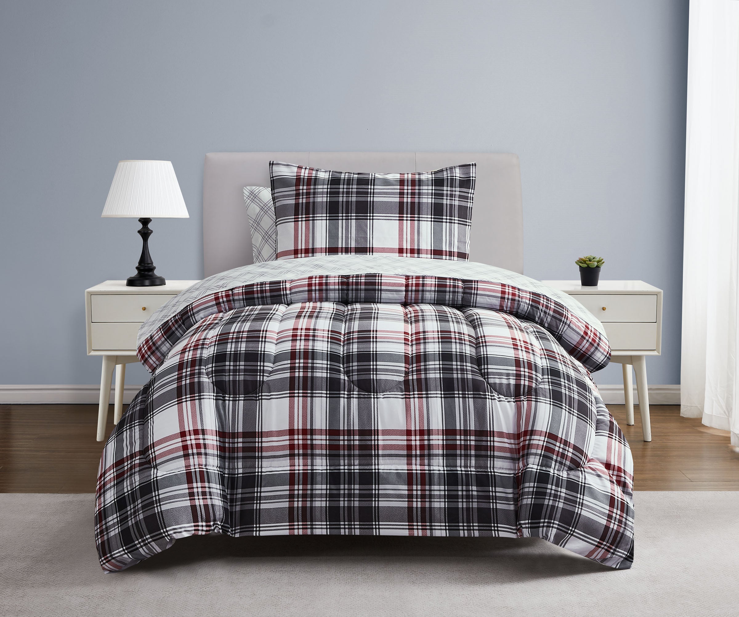 Cliffside Red 5 Piece Twin XL Comforter Set