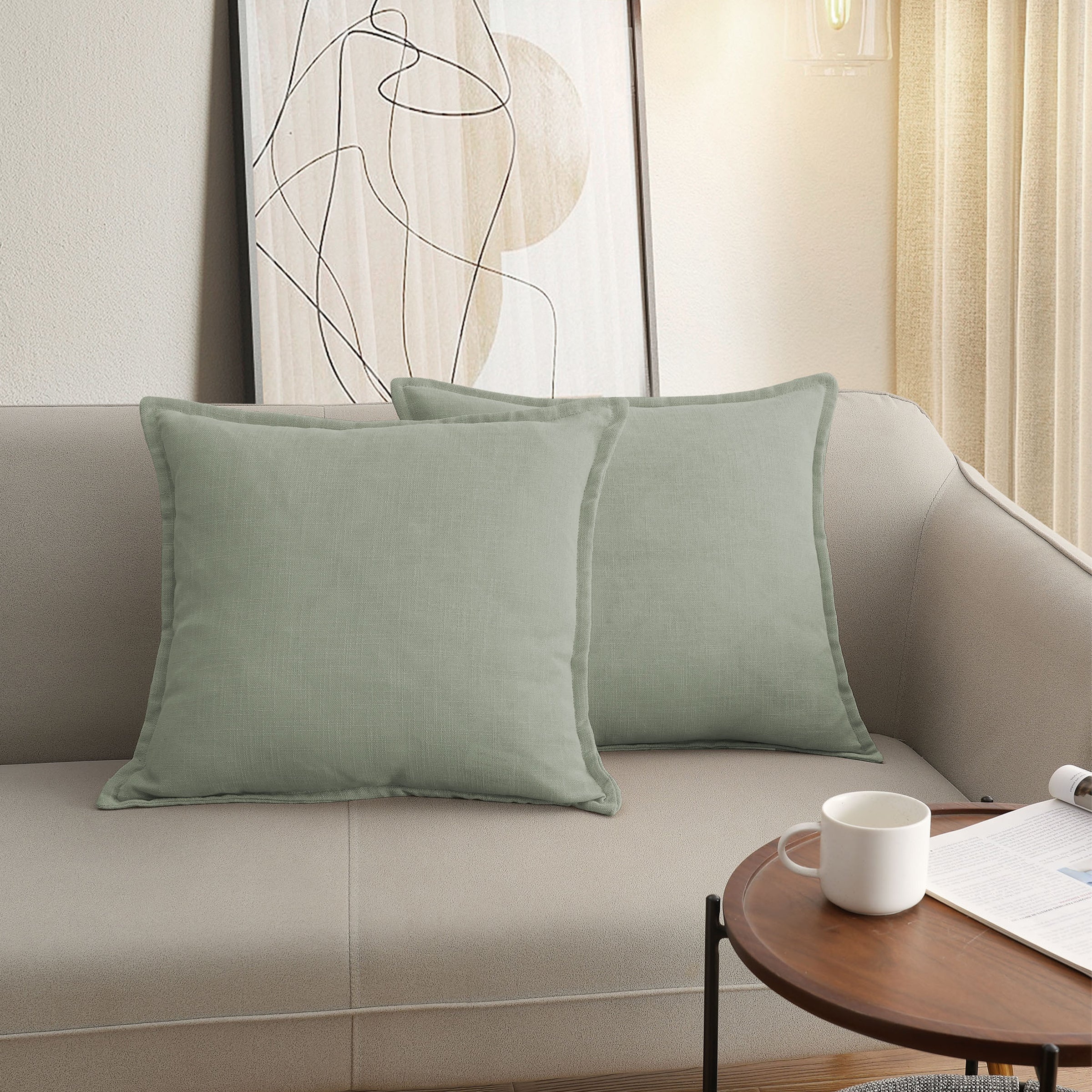 Faux Linen Decorative Pillow (Set of 2)