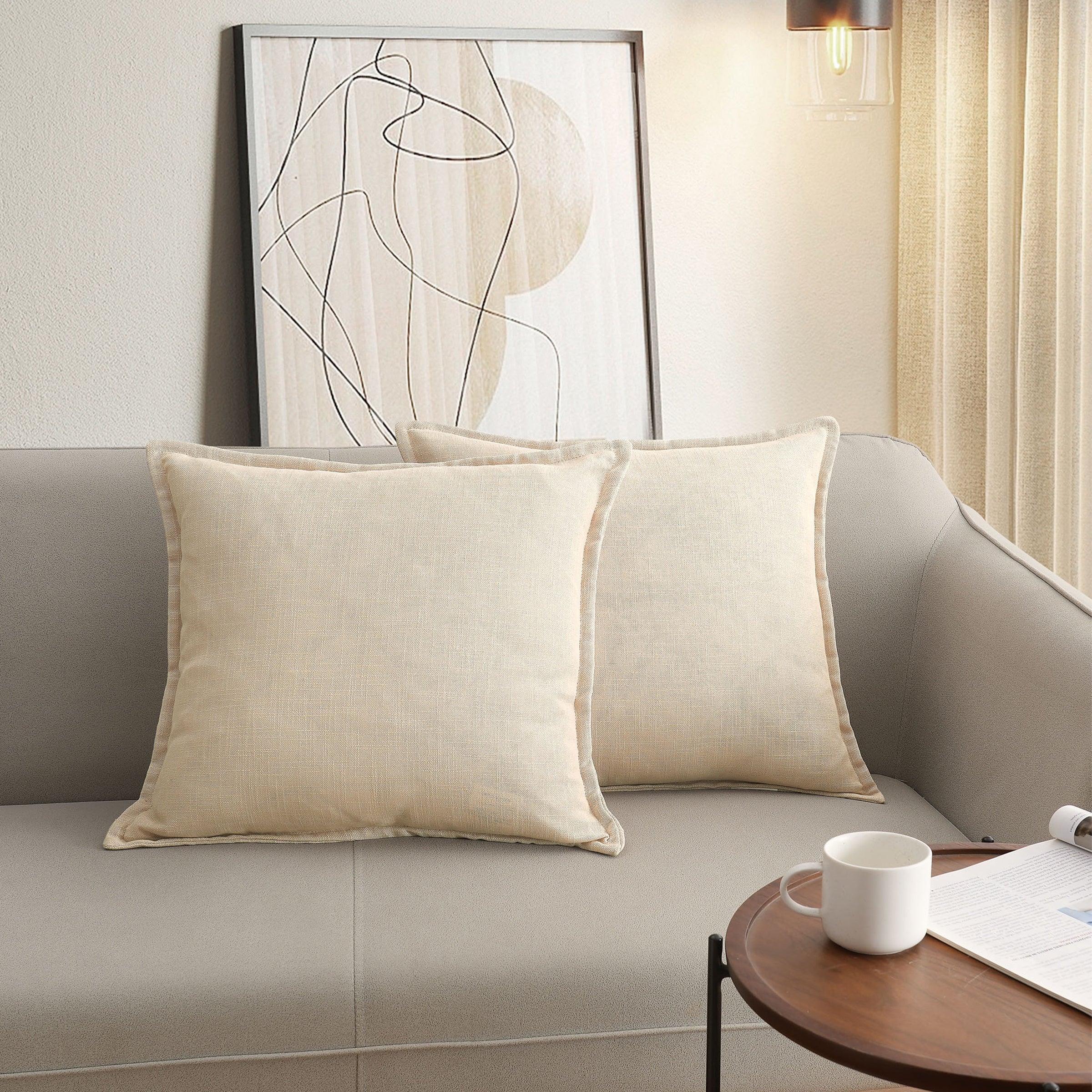 Faux Linen Decorative Pillow (Set of 2)