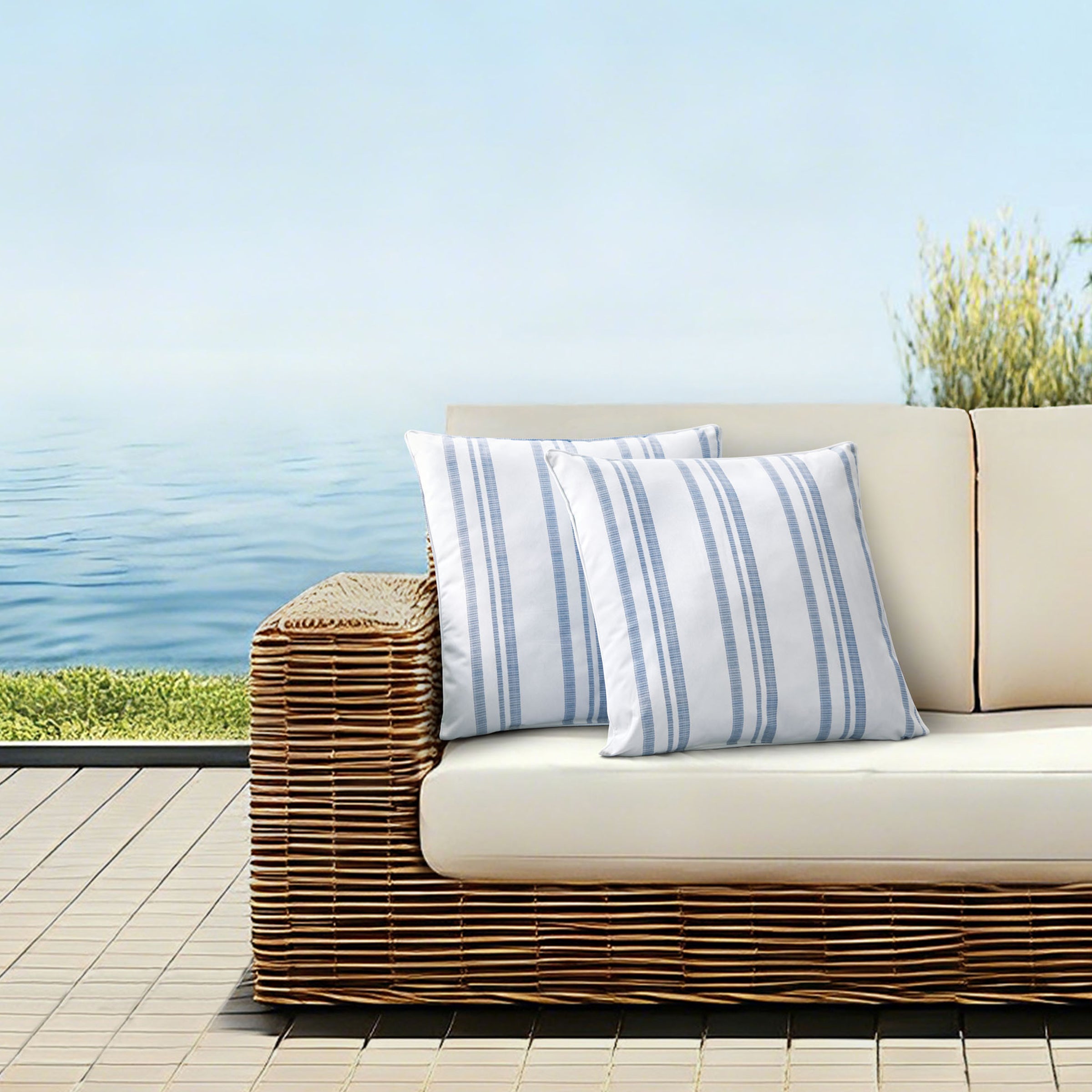 Lena Blue 18" x 18" Outdoor Pillows (2pk)