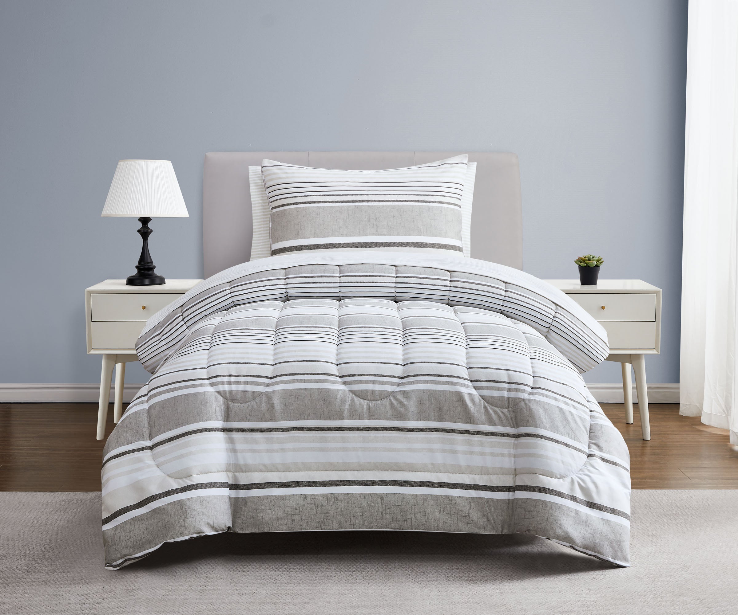 Livonia Neutral 5 Piece Twin XL Comforter Set