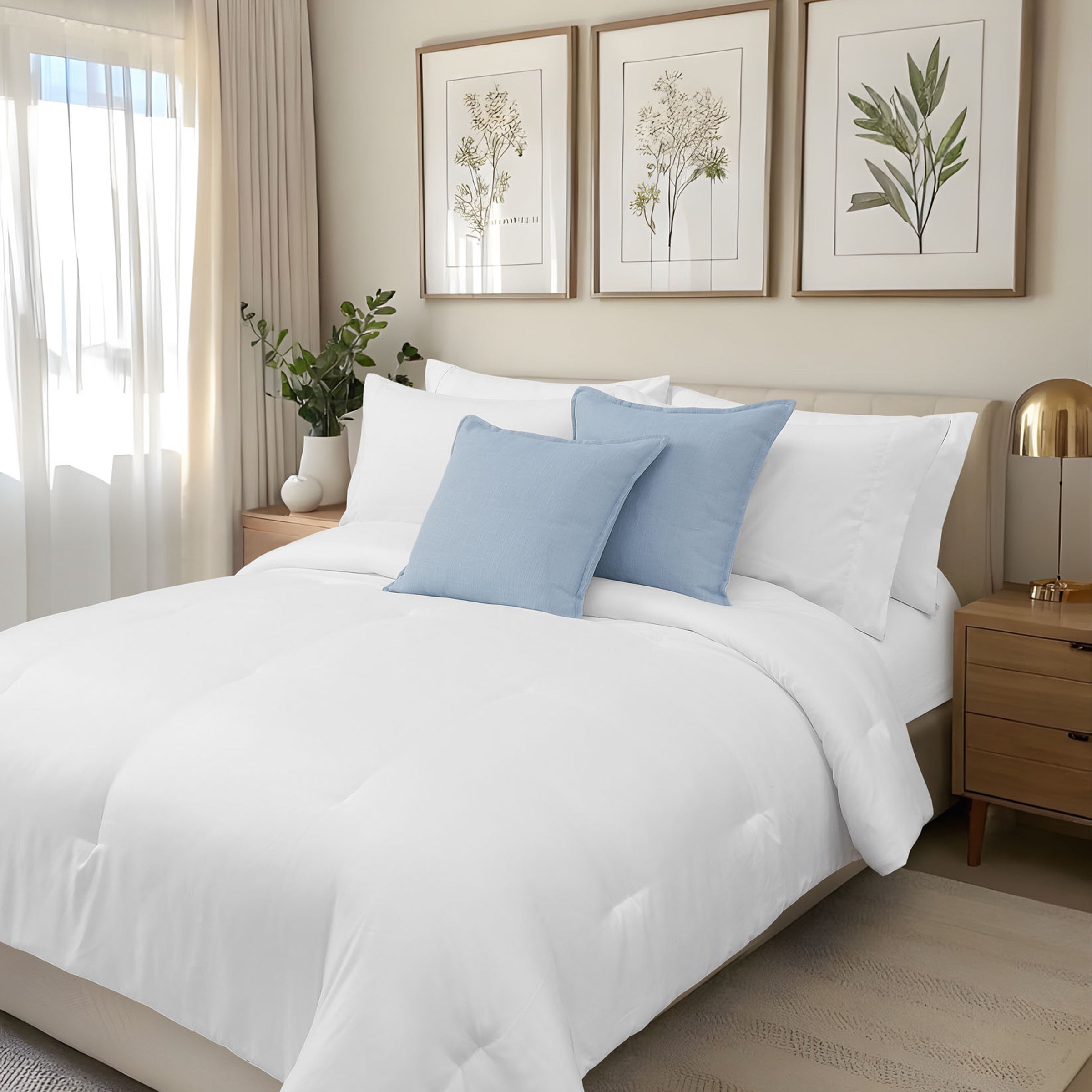 Faux Linen Decorative Pillow (Set of 2)