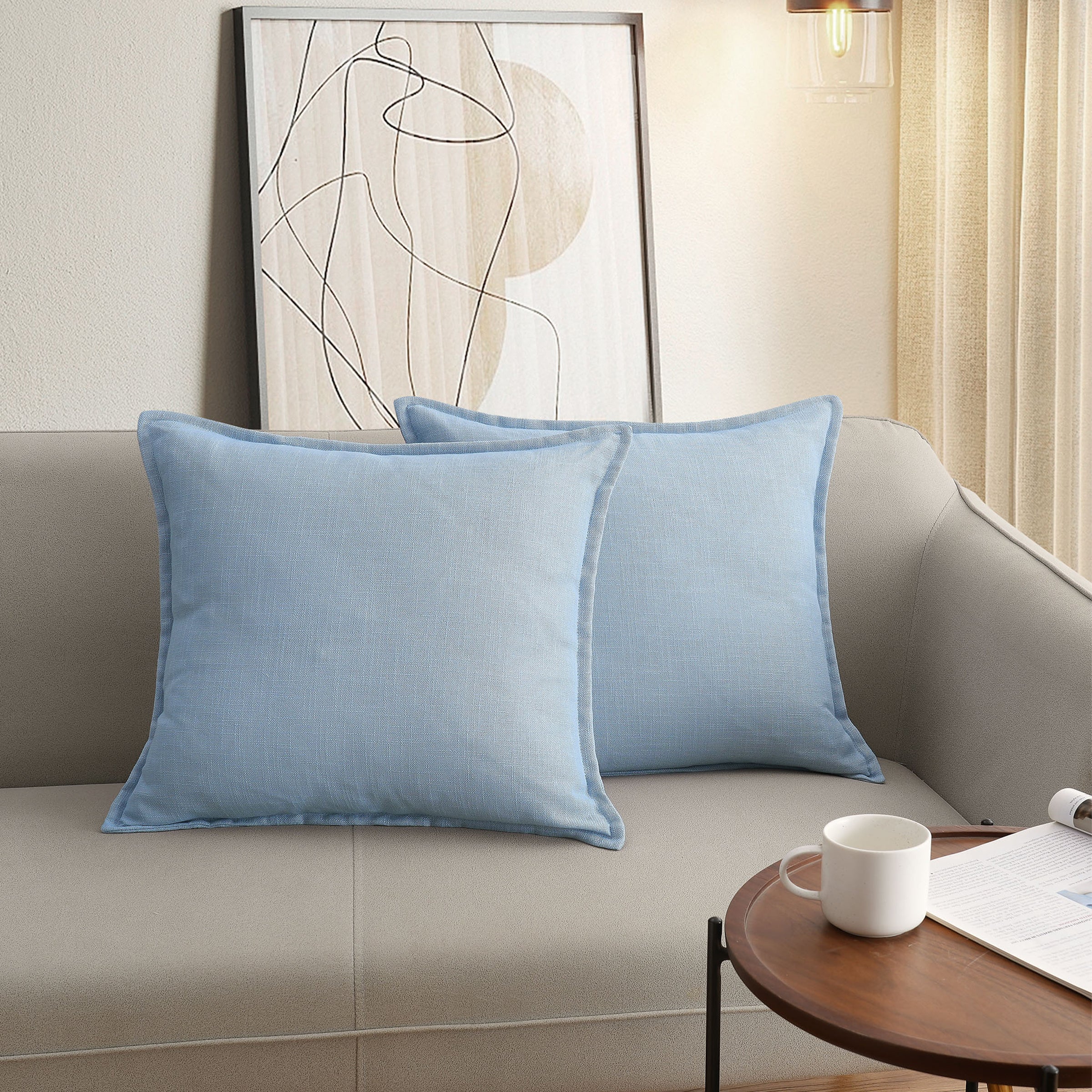 Faux Linen Decorative Pillow (Set of 2)