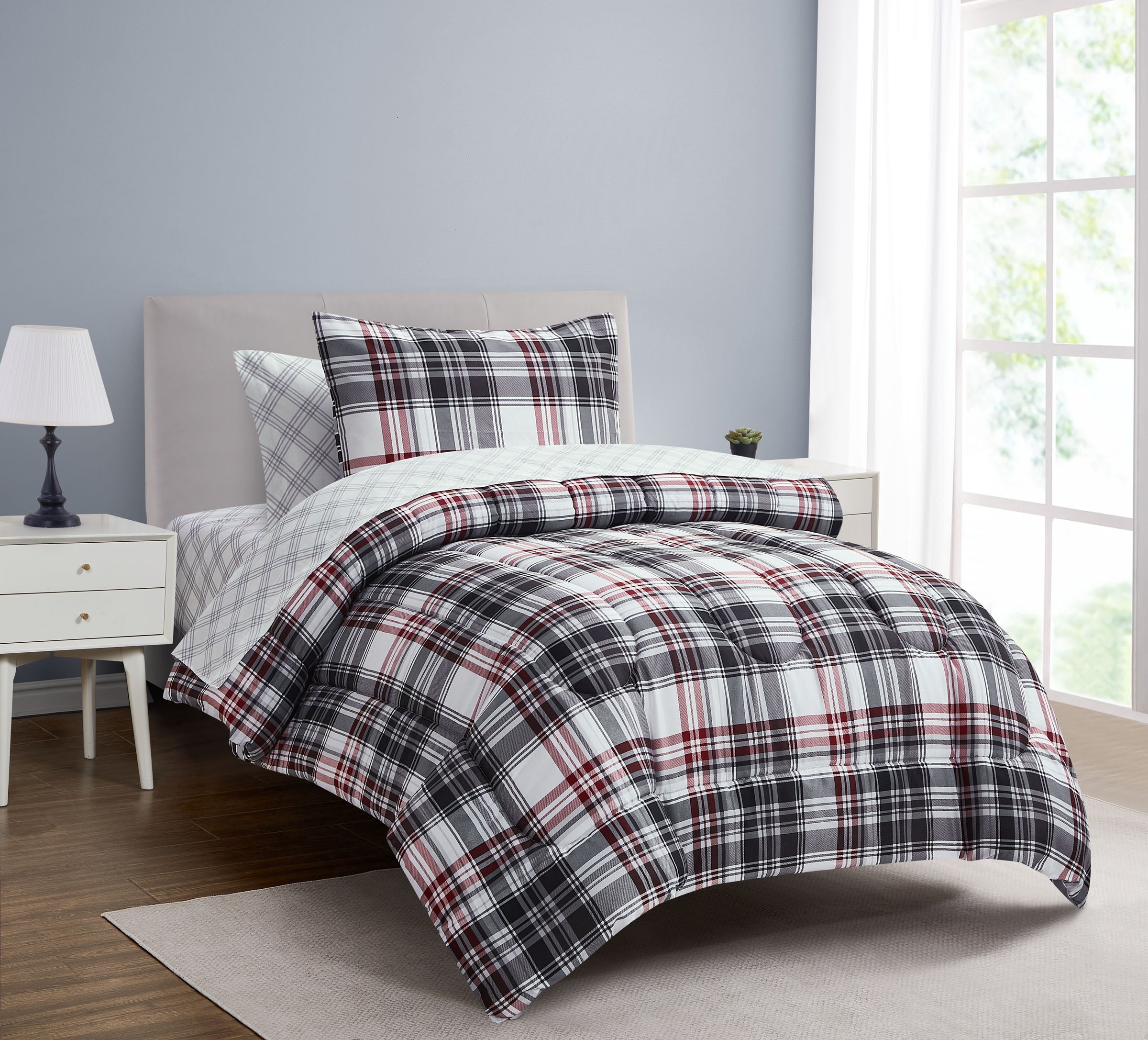 Cliffside Red 5 Piece Twin XL Comforter Set
