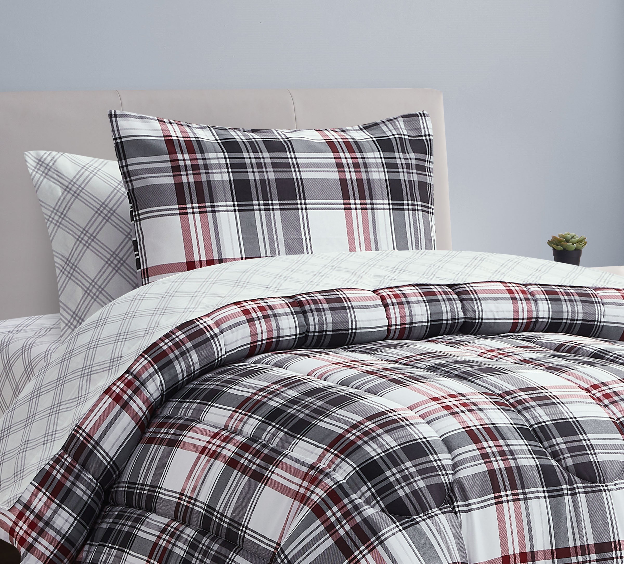 Cliffside Red 5 Piece Twin XL Comforter Set