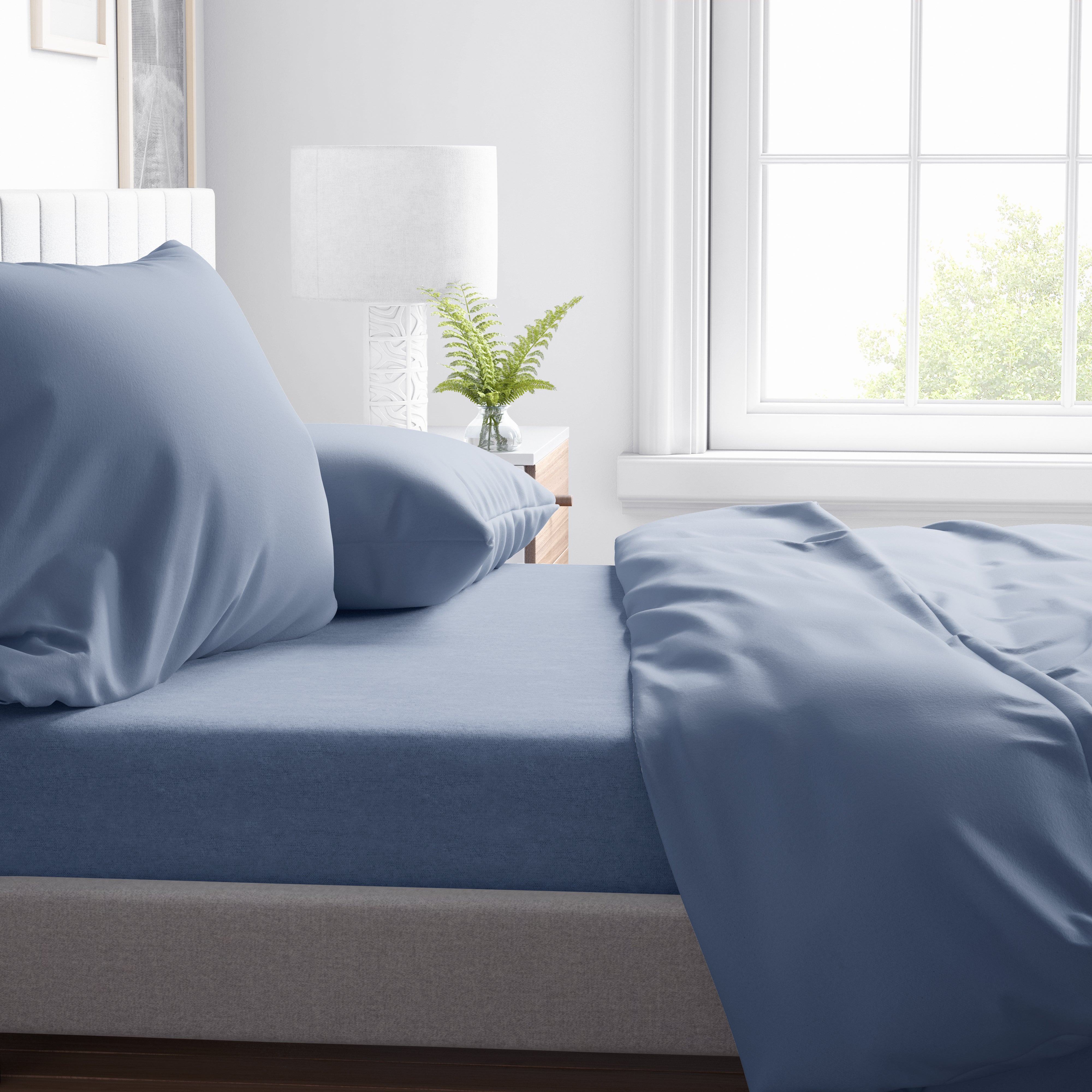 Faded Denim Fleece Sheet Set