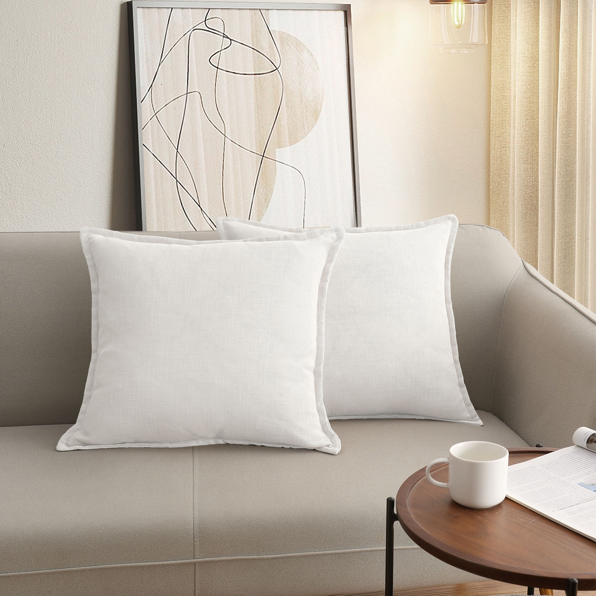 Faux Linen Decorative Pillow (Set of 2)