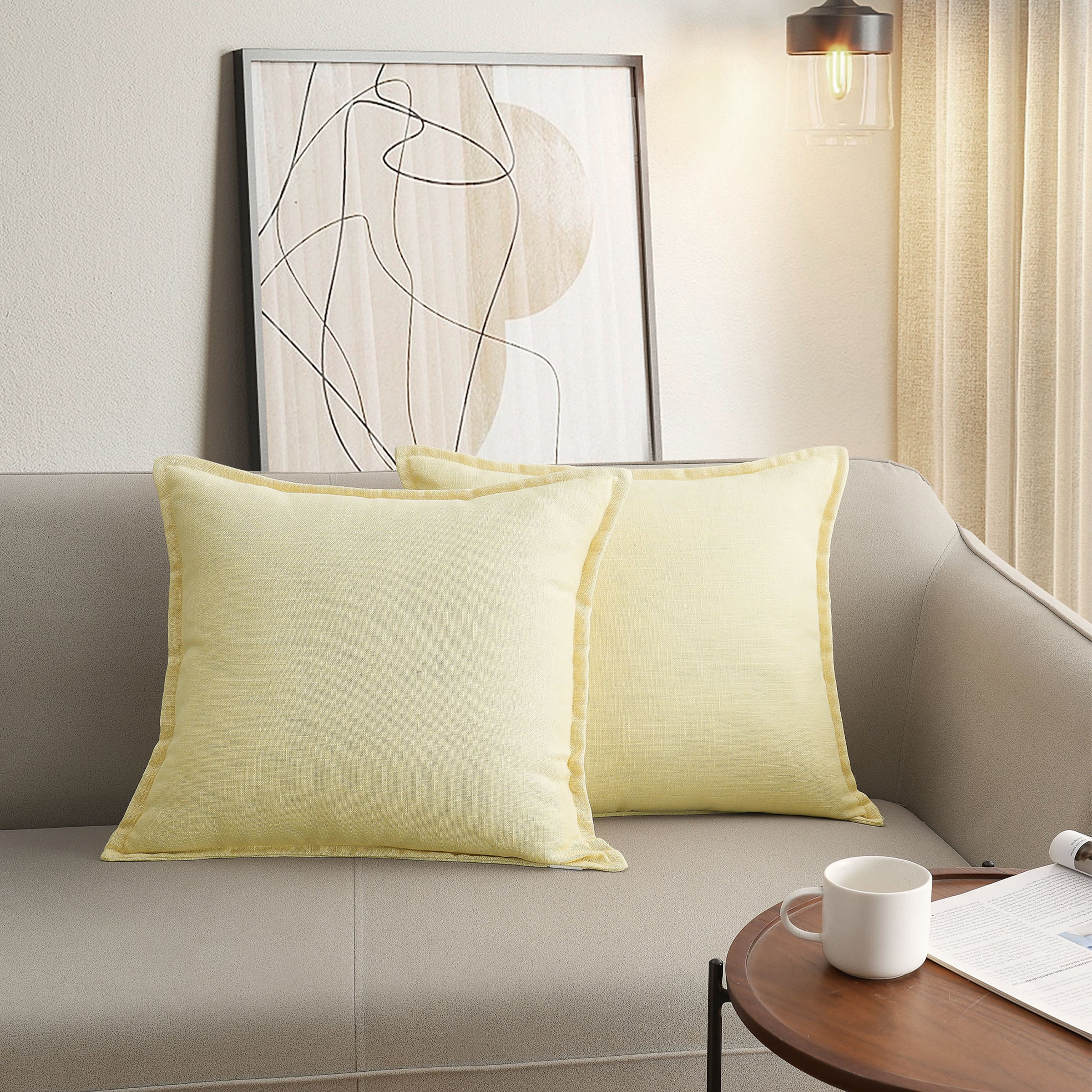 Faux Linen Decorative Pillow (Set of 2)