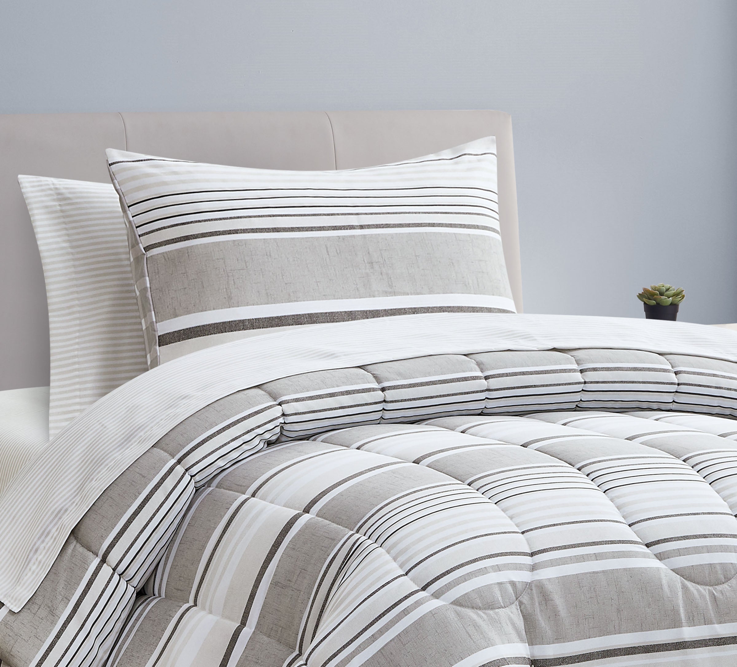 Livonia Neutral 5 Piece Twin XL Comforter Set