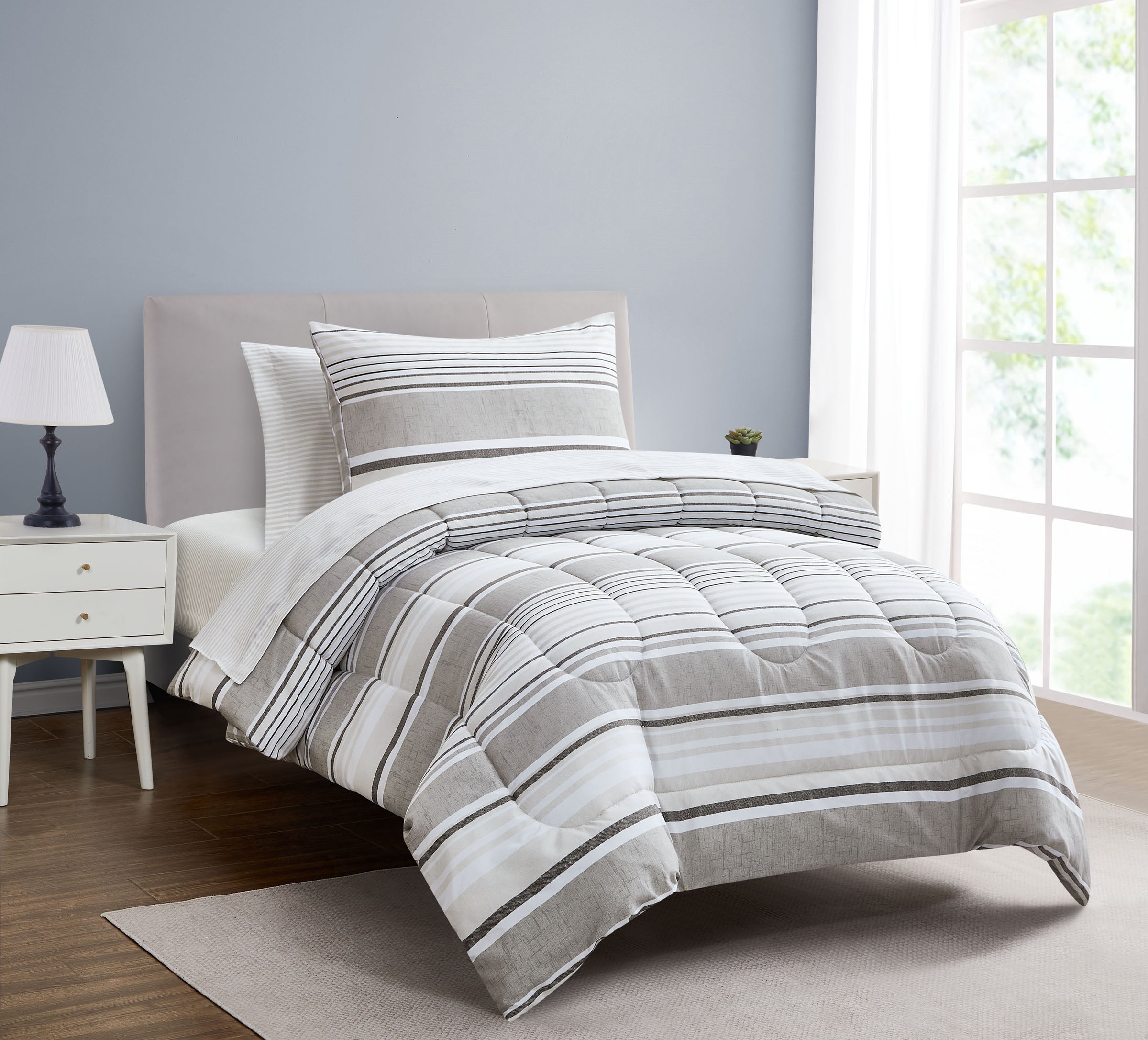 Livonia Neutral 5 Piece Twin XL Comforter Set